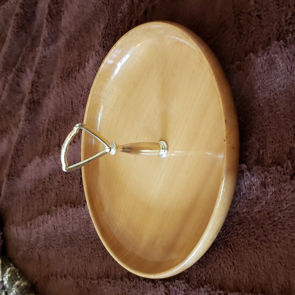 Oregon Myrtlewood nut tray and HMQ utensils